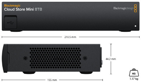 Blackmagic Cloud Store Mini 8TB Dimensions