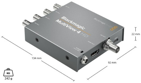 Blackmagic MultiView 4 HD Dimensions