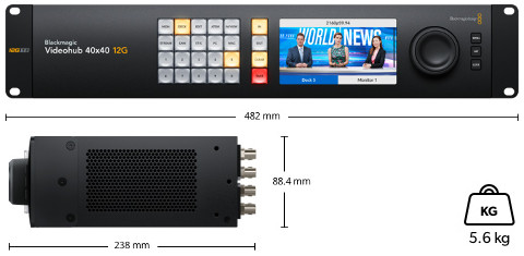 Blackmagic Videohub 40x40 12G - Dimensions