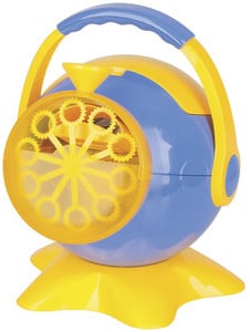 Photo of a portable battery operated bubble machine.