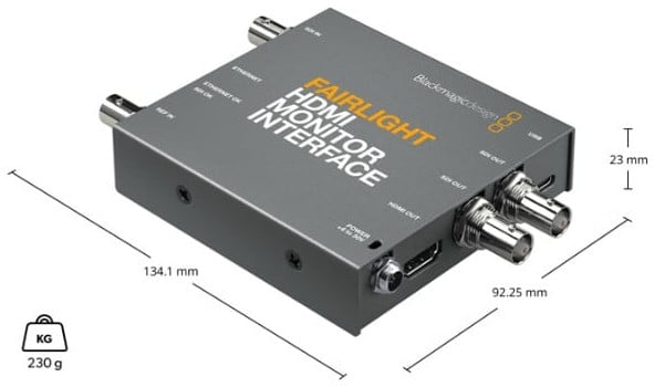 Fairlight HDMI Monitor Interface - Dimensions