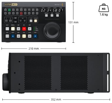 HyperDeck Extreme Control Dimensions