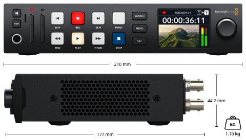 HyperDeck Studio HD Plus Dimensions