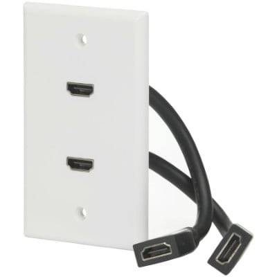 HDMI 2.1 Wall Plate with 2 Sockets jpg