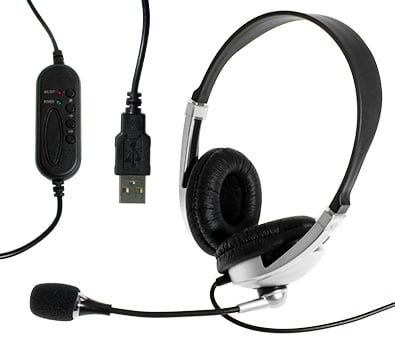 PC Headset with Microphone and In-Line Volume Control