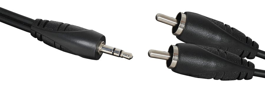 3.5mm Stereo Plug to 2 x RCA Plugs 3mtr