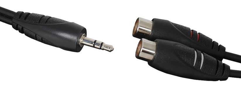 3.5mm Stereo Plug to 2 x RCA Sockets 300mm