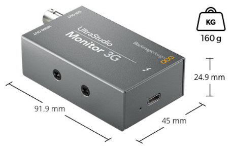 UltraStudio Monitor 3G Dimensions