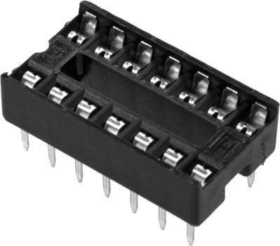 Photo of a 14 pin IC socket.