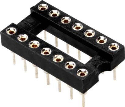 Photo of a 14 pin machine IC socket.