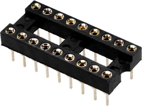 Photo of an 18 pin machine IC socket.