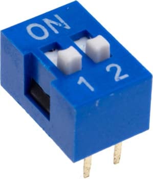 Photo of the top of a 2 way DIL switch.