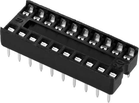 Photo of a 20 pin IC socket.