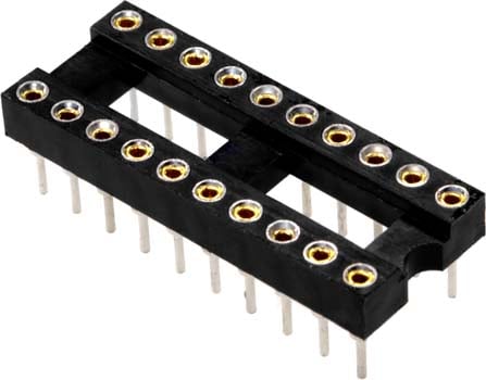 Photo of a 20 pin machine IC socket.