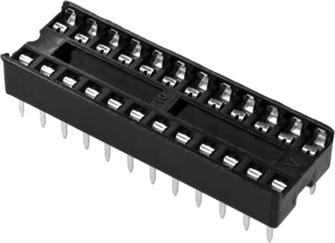 Photo of a 24 pin IC socket with 0.3 inch spacing.