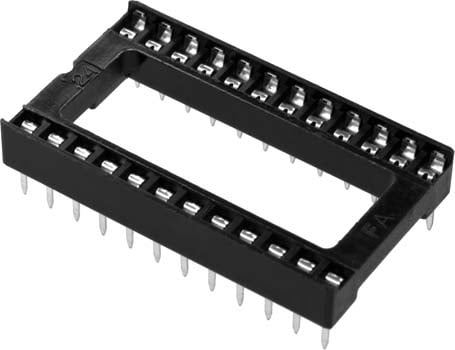 Photo of a 24 pin IC socket with 0.6 inch spacing.