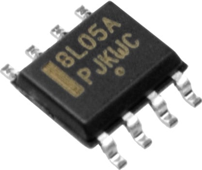 Photo of a +5V SMD voltage regulator.