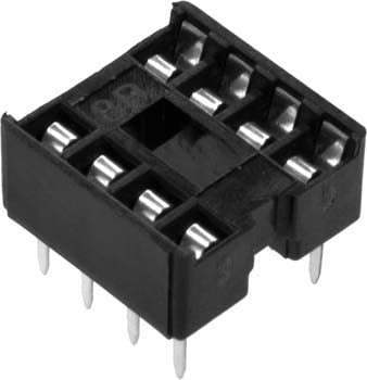 Photo of an 8 pin IC socket.