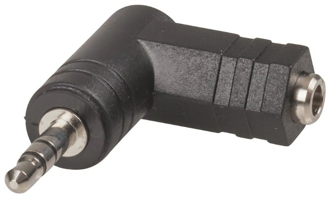 3.5mm Stereo Socket - 3.5mm Stereo Plug Right Angle Adaptor jpg