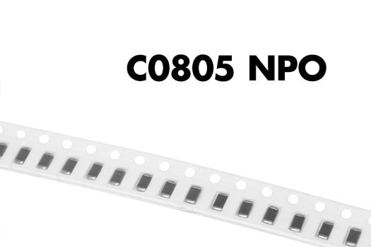 Photo of a reel of C0805 NPO chip ceramic capacitors.
