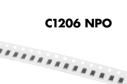 Photo of a reel of C1206 NPO chip ceramic capacitors.