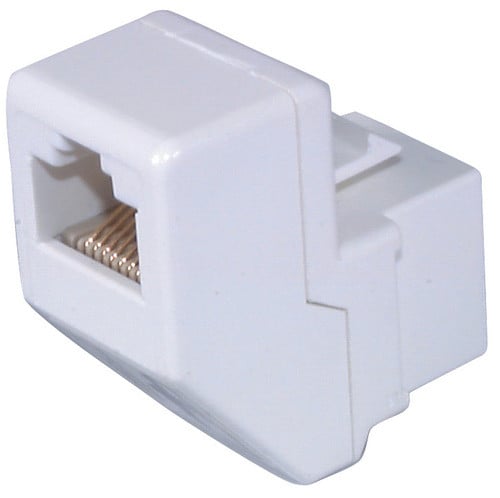 Cat 5e Coupler 8P/8C white plug in