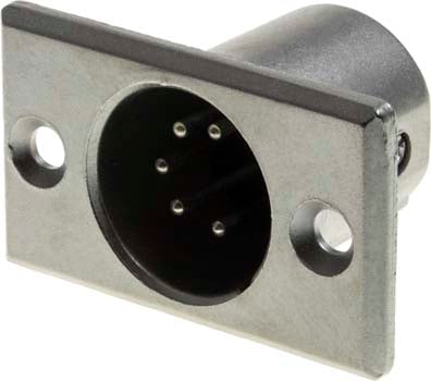 Photo of a 5 pin male chassis mount.