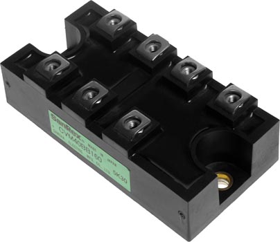 Photo of a SanRex CVM40BB160 40A 1600V 3 phase converter module.