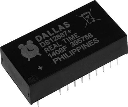 Photo of the top of a Dallas real time clock IC.