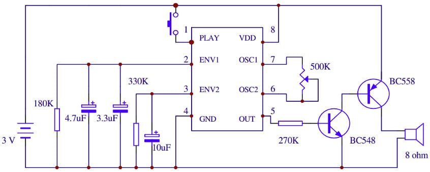 Ding Dong Door Chime Circuit Diagram