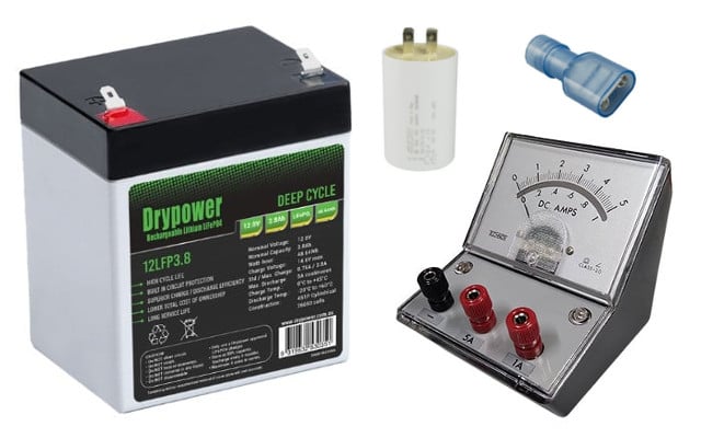 Electrical Trades Products - Battery, Panel Meter, Capacitor, and Terminal