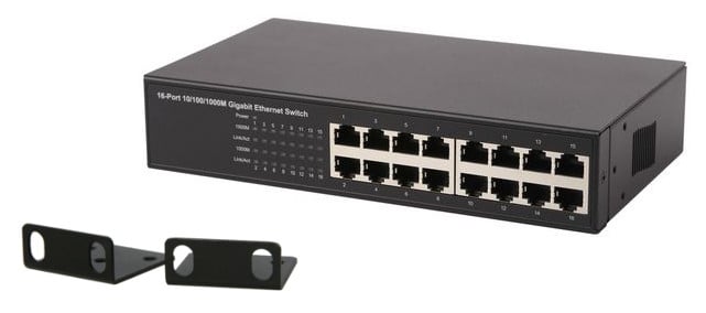 16 Port Gigabit Ethernet Switch for 10” Rack jpg