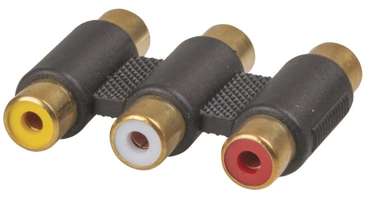 3 x RCA Socket to 3 x RCA Socket Adapter jpg