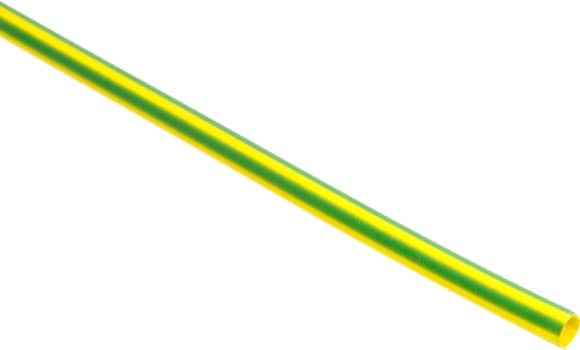Photo of a 3 mm diameter green and yellow heat shrink tubing 1.2 m.