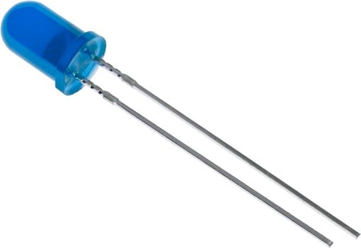 Photo of a 5mm blue LED.