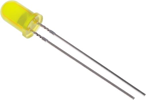 Photo of a 5mm yellow LED.