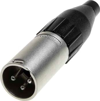Photo of a 3 pin male line plug.