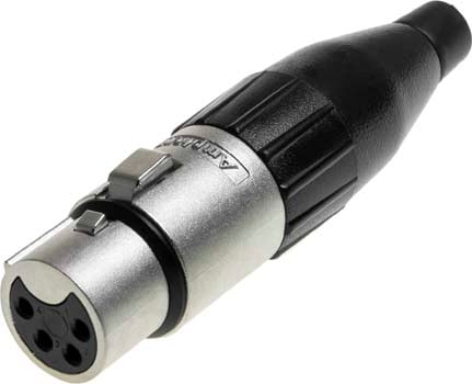 Photo of a 4 pin female line socket.