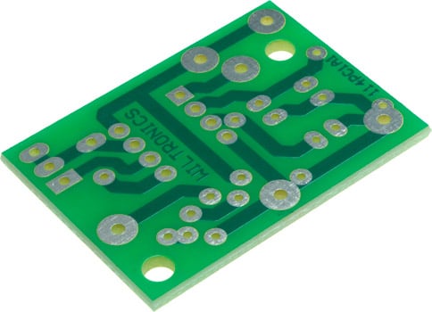 Photo of the top of a PCB to suit doorbell circuit.