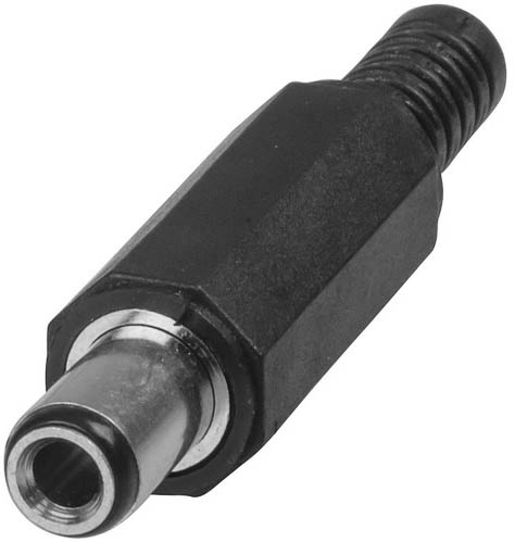 Photo of a 3.1mm pin DC line plug.
