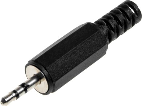 Photo of a 2.5mm stereo plug.