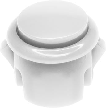 Photo of a 30mm diameter white arcade push button switch.