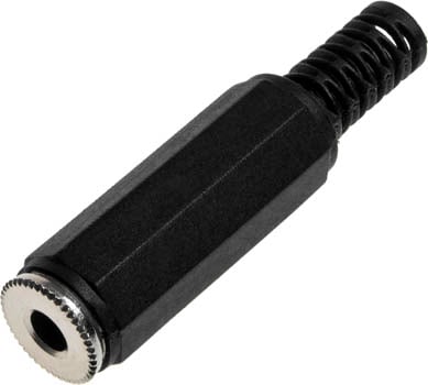 Photo of a 3.5mm stereo line socket.