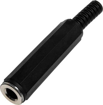 Photo of a 6.5mm plastic stereo line socket.