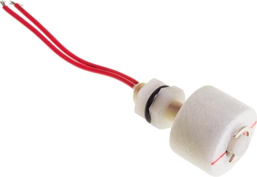 Photo of a float switch with a 50 millimetre wire.