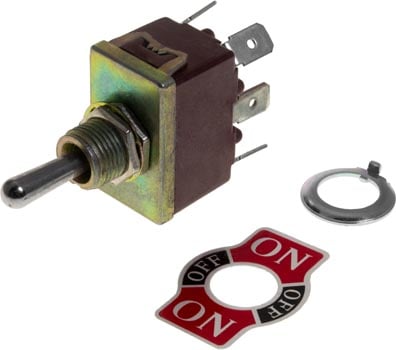 Photo of a 15A double pole double throw (DPDT) toggle switch.