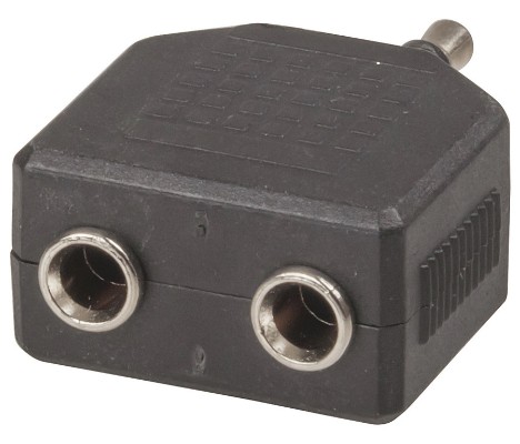 3.5mm Stereo Plug to 2 x 3.5mm Stereo Sockets Adaptor jpg