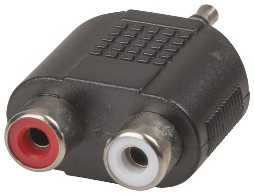 3.5mm Stereo Plug to 2 x RCA Socket Adaptor jpg