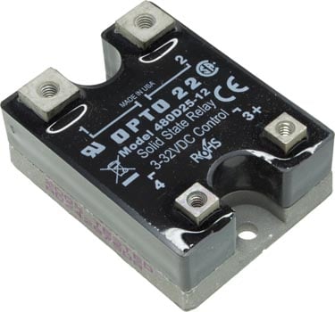 Photo of a 480D25-12 solid state relay OPTO22.