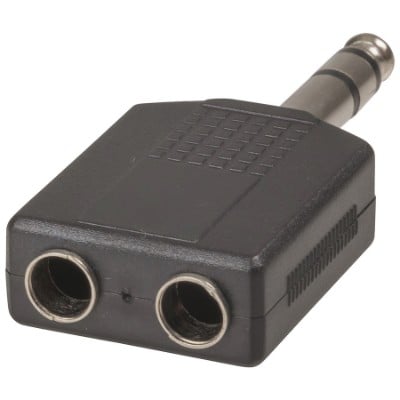 6.5mm Stereo Plug to 2 x 6.5mm Stereo Socket Adaptor jpg